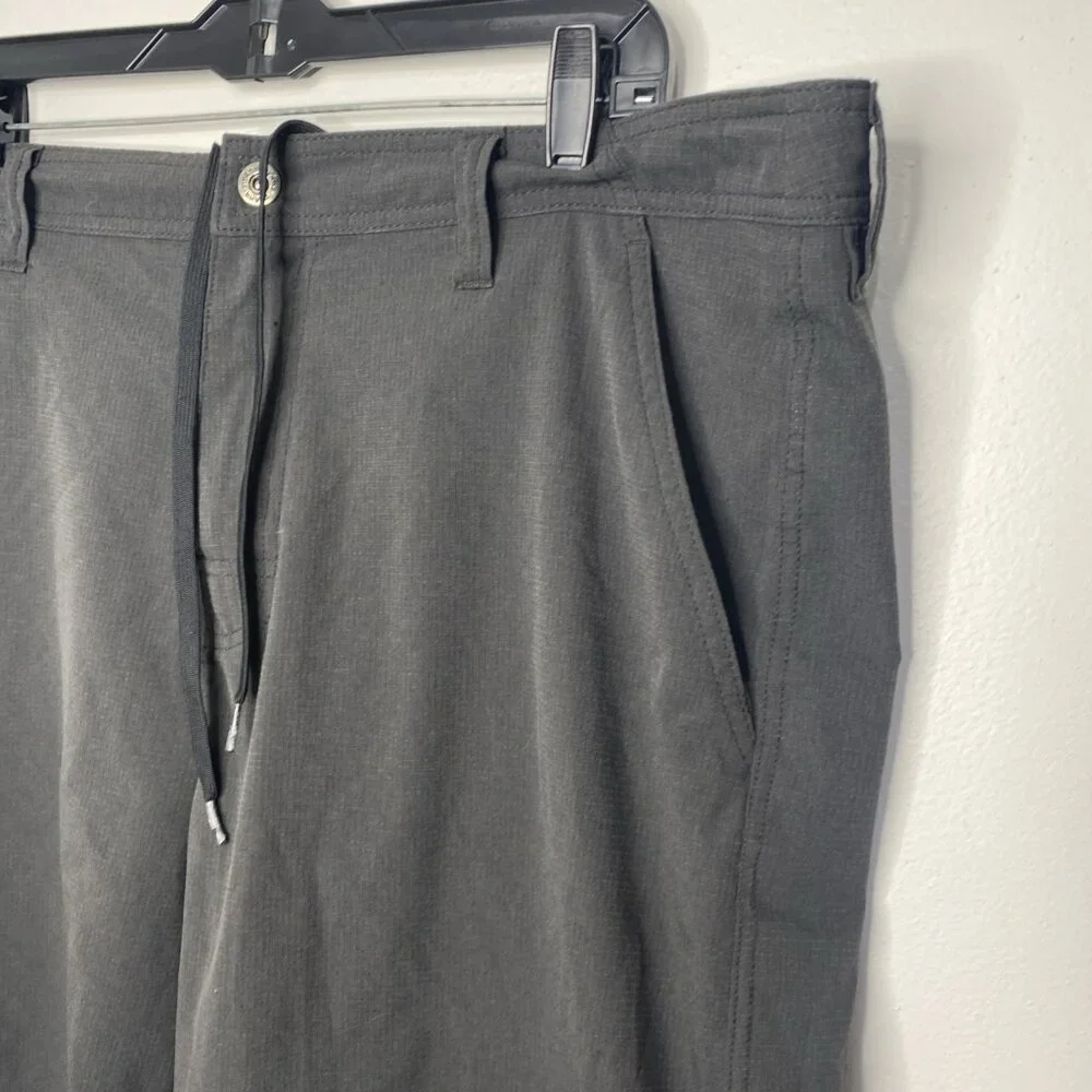 Prana Stretch Zion Zipstop Nylon Shorts Mens Sz 38 Grey Hiking Trail Outdoors